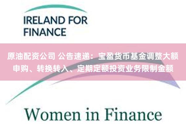 原油配资公司 公告速递：宝盈货币基金调整大额申购、转换转入、定期定额投资业务限制金额
