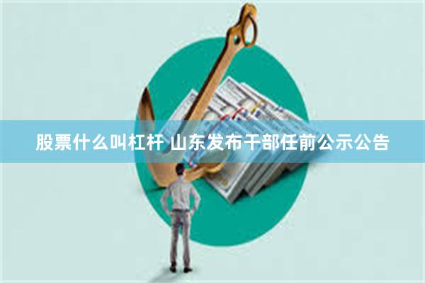 股票什么叫杠杆 山东发布干部任前公示公告